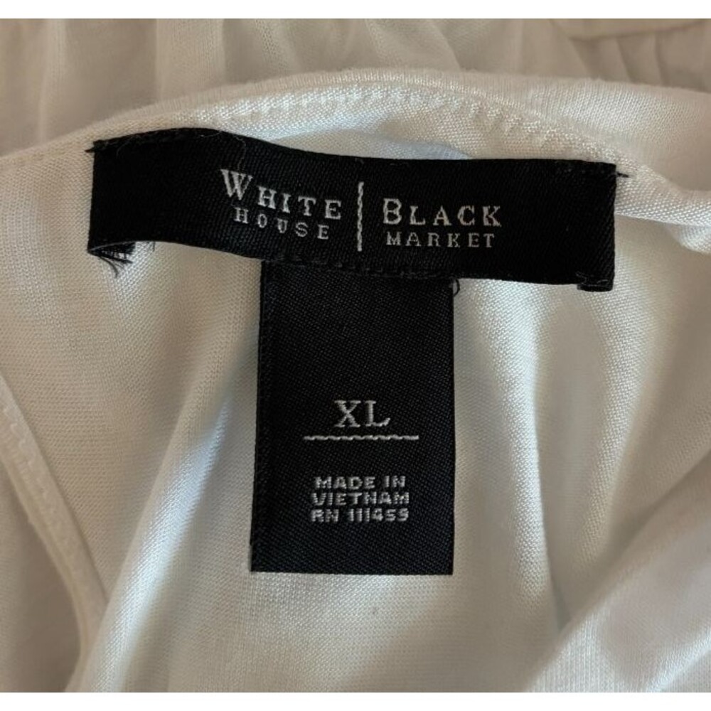 WHITE HOUSE BLACK MARKET Womens Knit TOP Short Sleeve WHITE Size XL - Picture 5 of 5